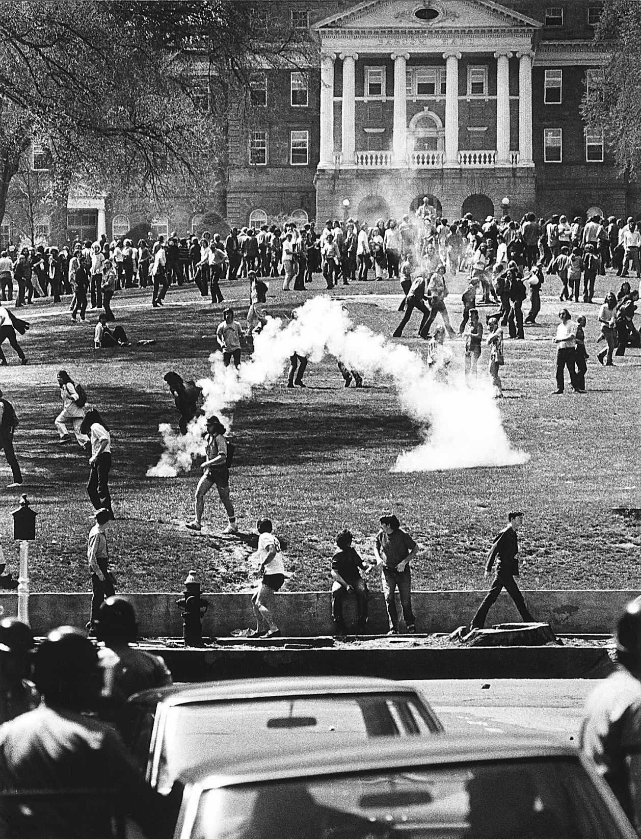 Tear gas on Bascom Hill